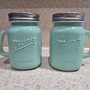Mason Jar brand Green Salt and Pepper Shakers